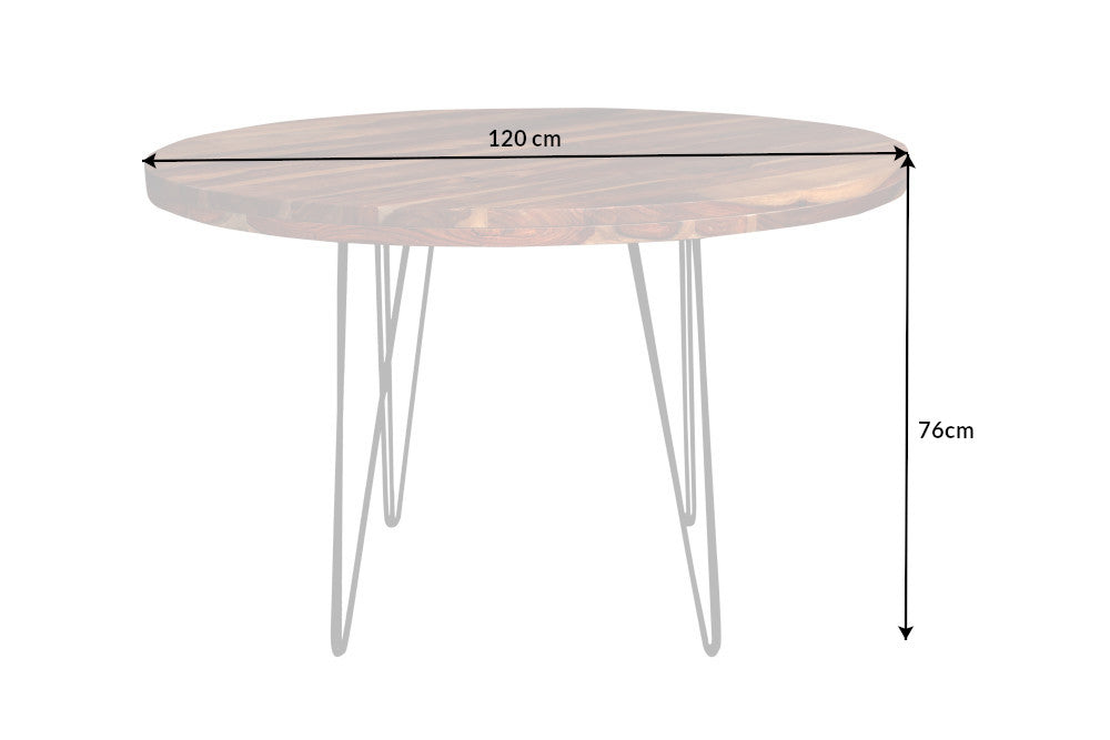 Dining table MAKASSAR Ø 120cm round sheesham wood natural