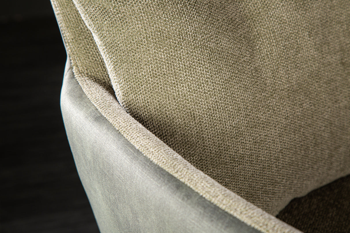 Swivel chair BIG GEORGE 360° with armrests flat woven fabric green rotatable