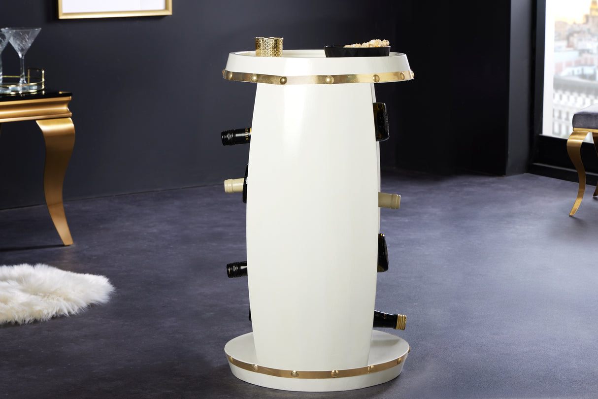 Weinfass BODEGA 65cm für 14 Flaschen Kiefernholz weiß