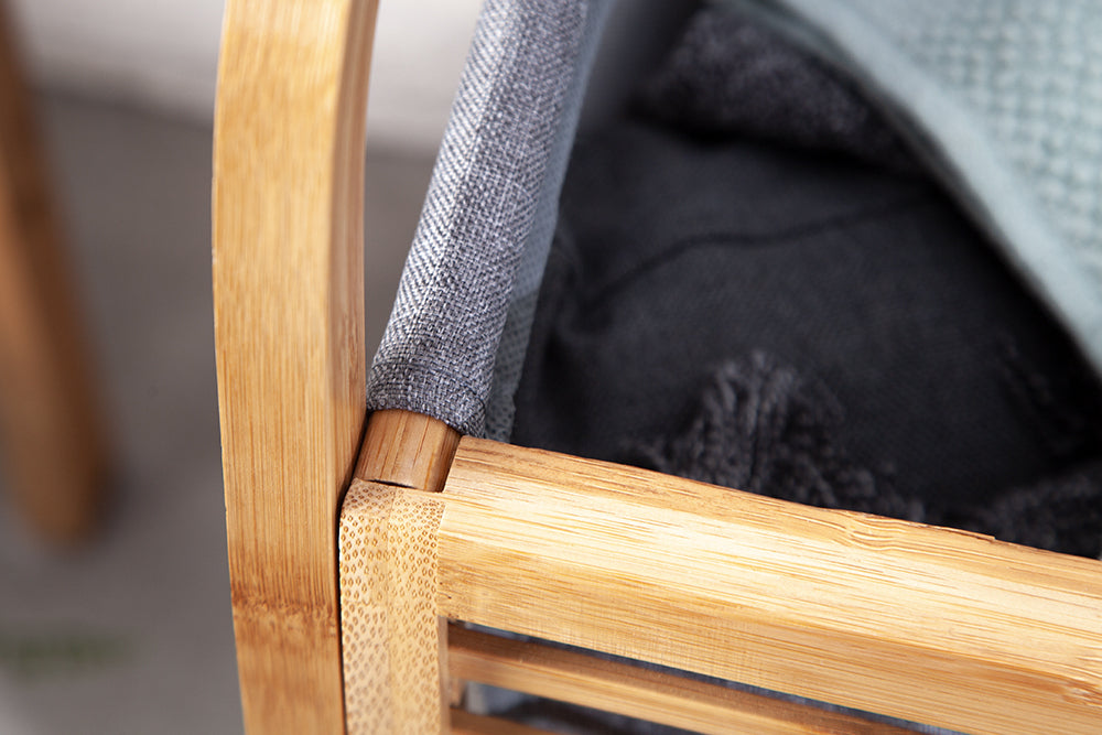 Laundry basket LAGOON SPA 60cm bamboo natural removable bag grey