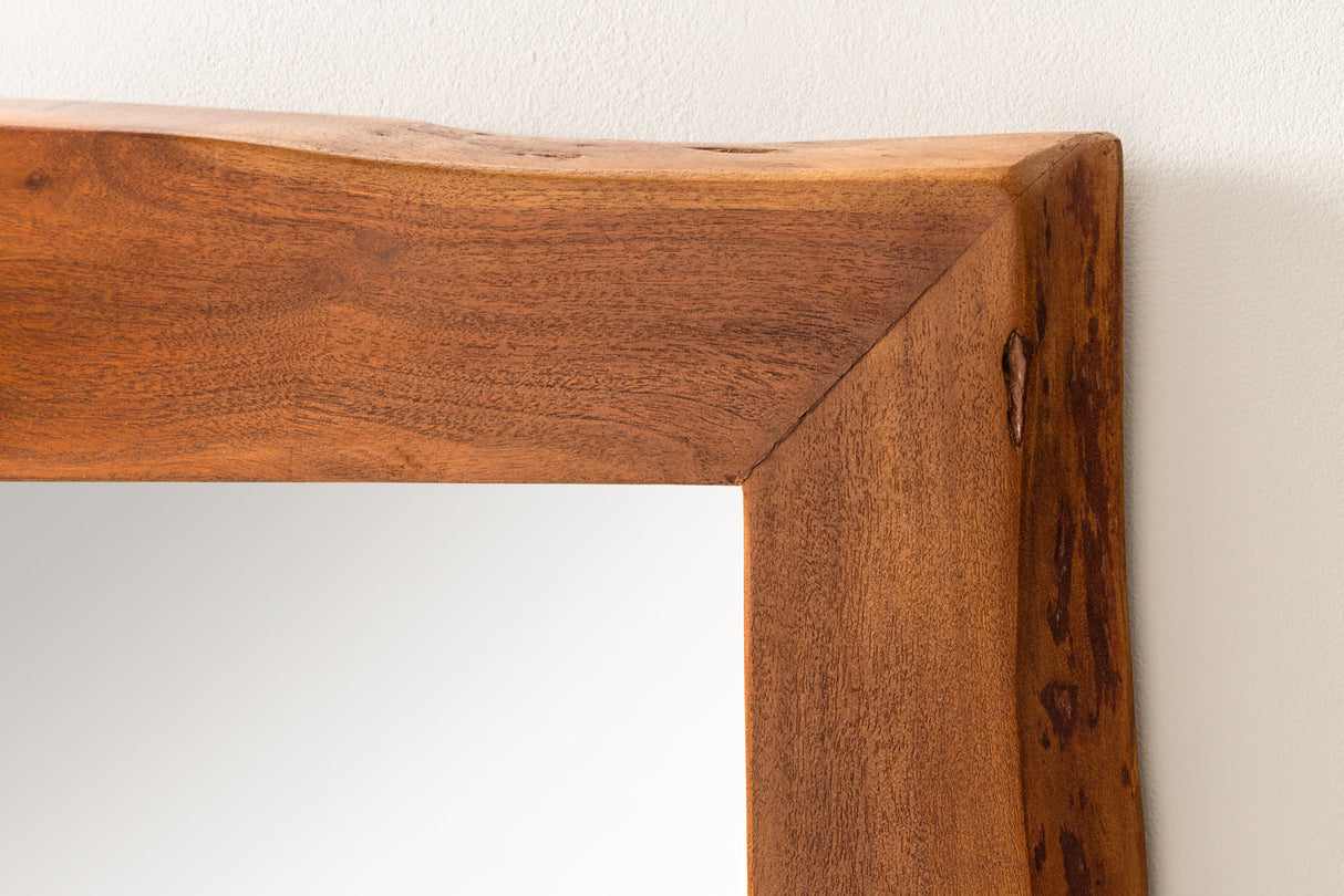 Wall mirror MAMMUT 160cm natural edge brown acacia wood