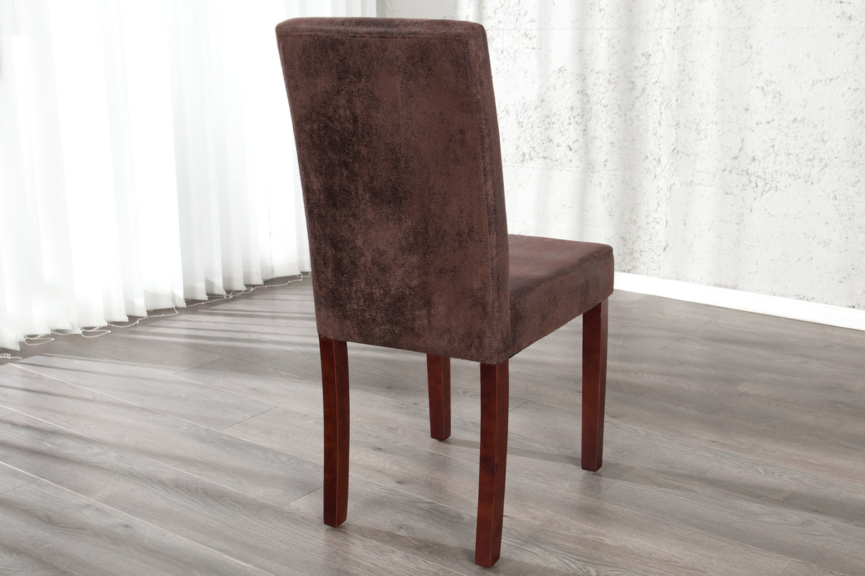 Chair GENUA vintage look coffee microfibre