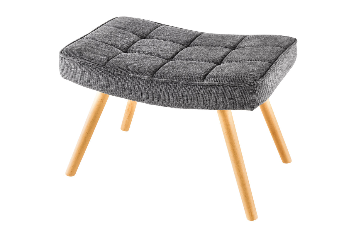 Stool SCANDINAVIA 40cm textured fabric grey