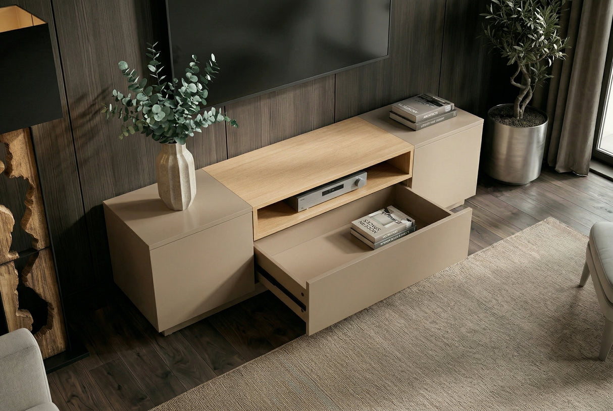 TV-Platte LOFT 160 cm naturgrau