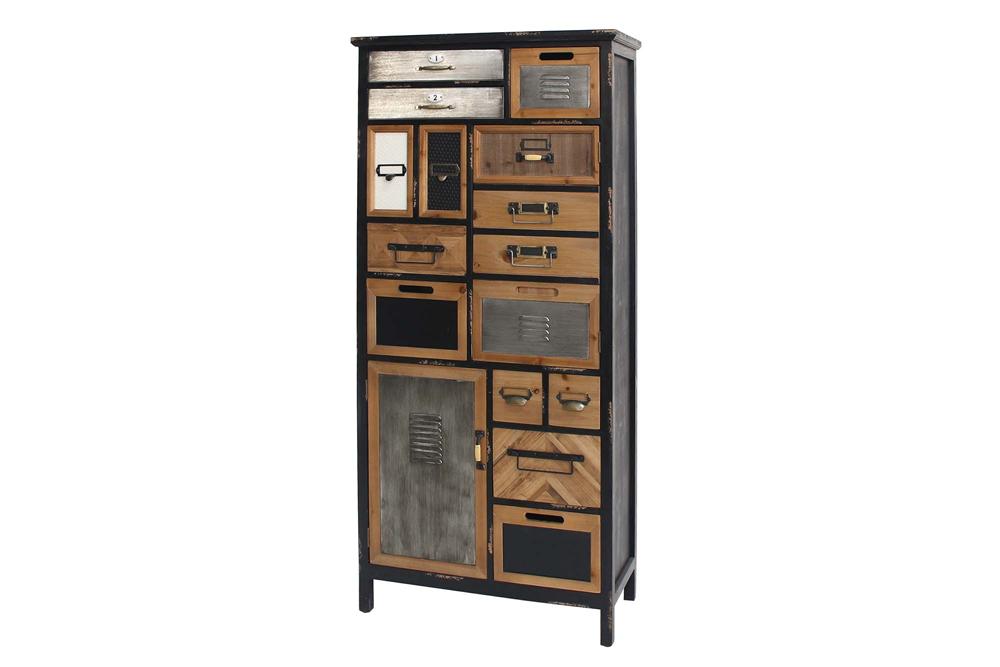 Highboard SECRETS 150cm Kiefer Massivholz vintage braun natur