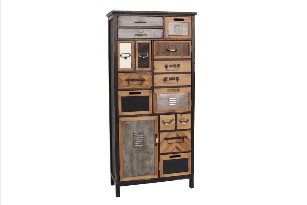 Highboard SECRETS 150cm Kiefer Massivholz vintage braun natur