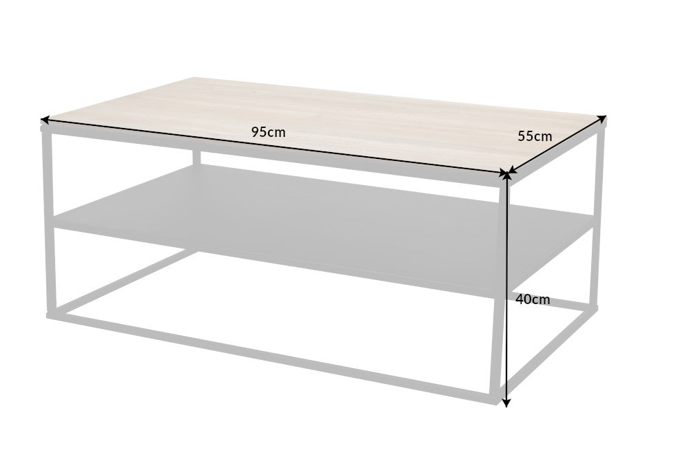 Coffee table APARTMENT 95cm oak and metal