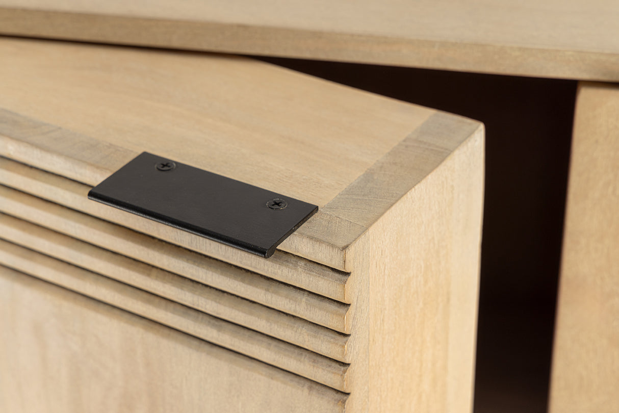 Bar cabinet ART DECO 140cm 3D mango wood whitewashed