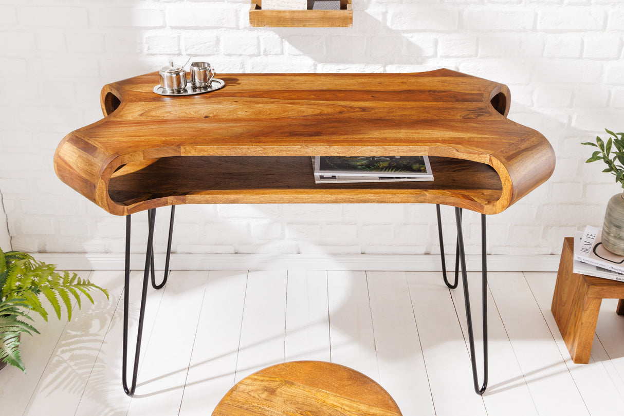 Büroschreibtisch ORGANIC LIVING 120cm Sheesham Holz natur