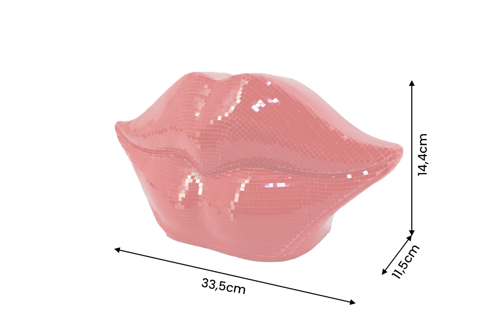 Deko DISCO LIPPEN 35cm Mosaik rot