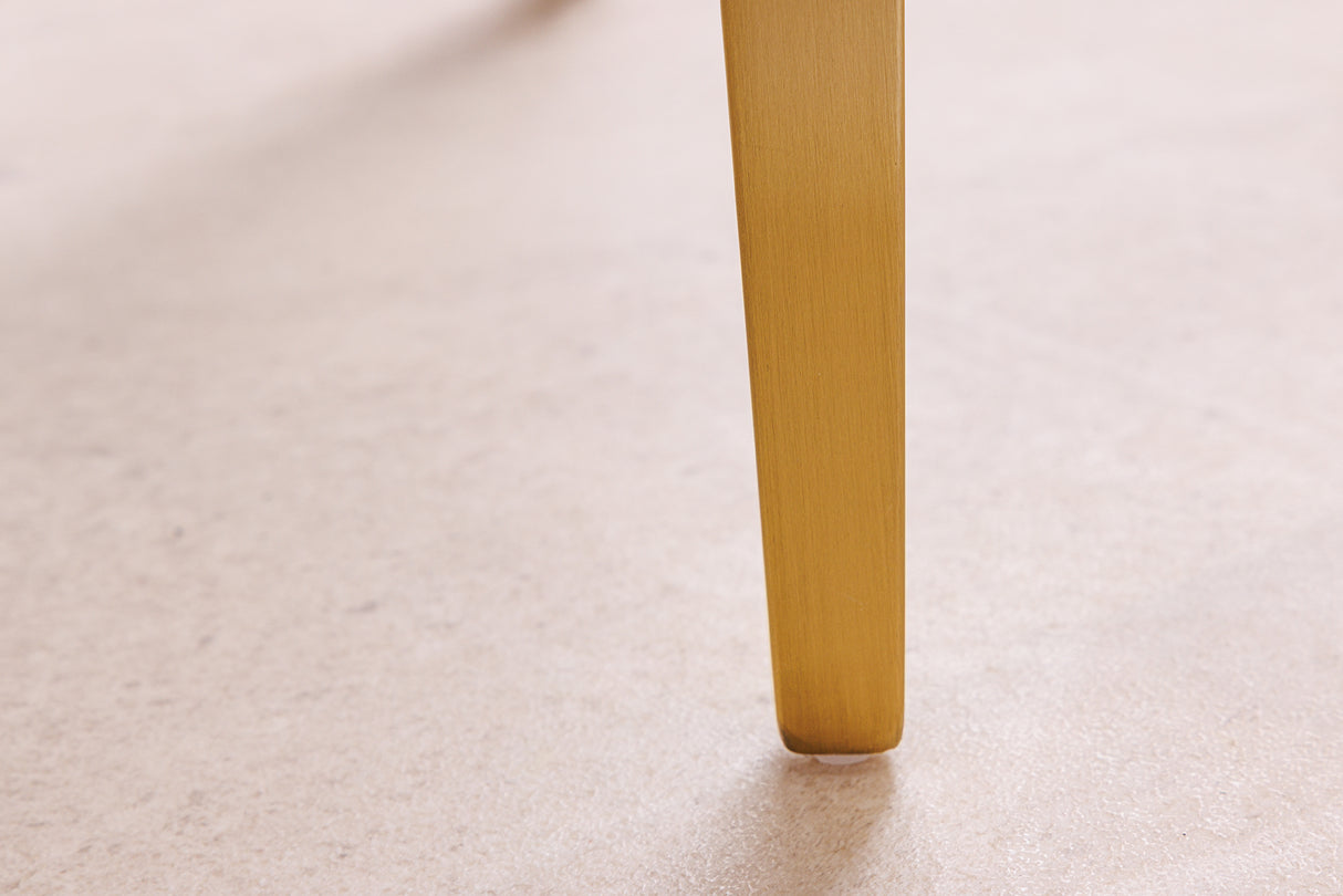 Chair BOUTIQUE green textured fabric w/ champagne golden legs