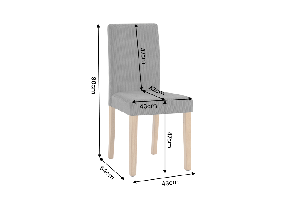 Chair GENUA cord grey w/ rubberwood legs