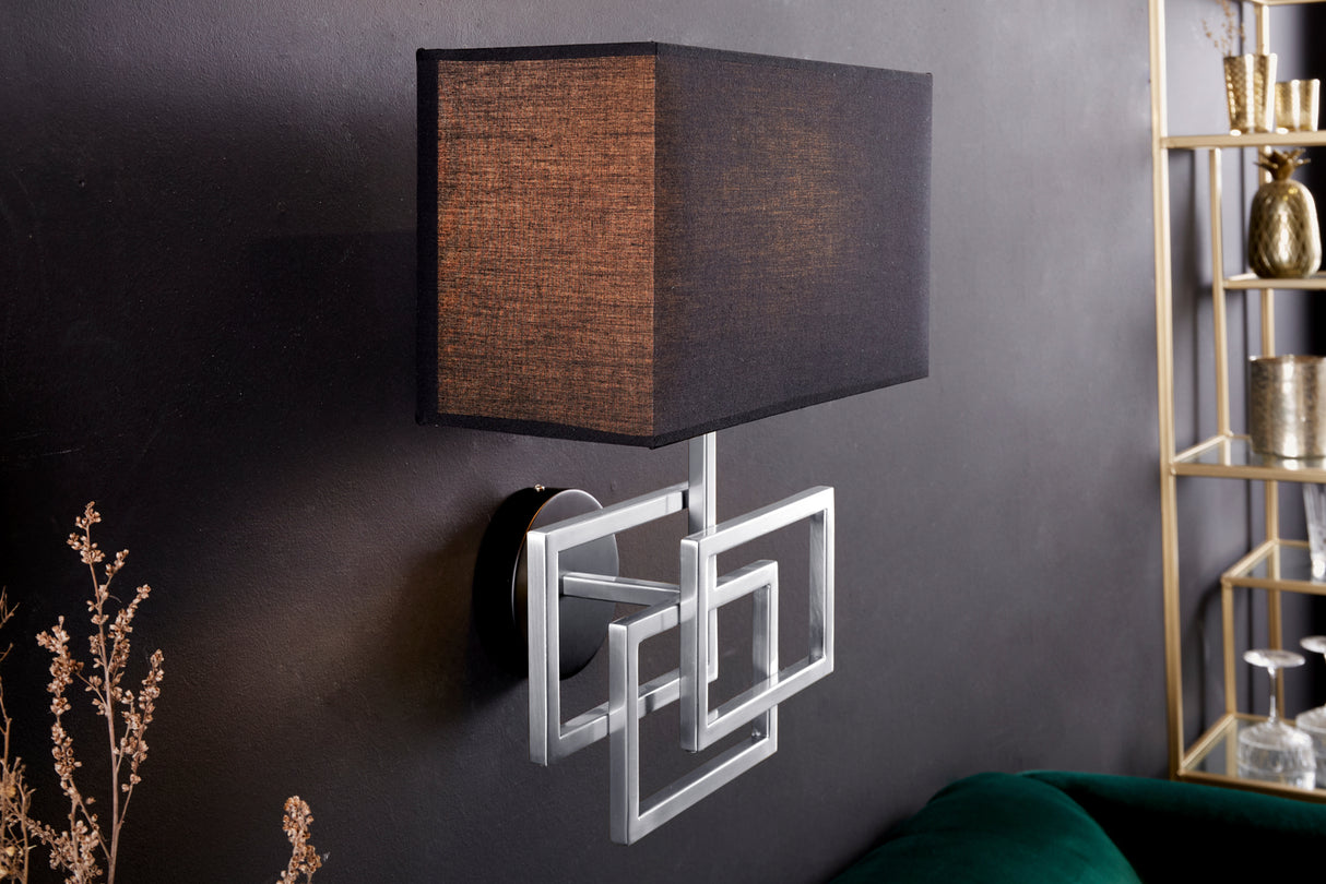 Wall lamp LEONOR silver black shade