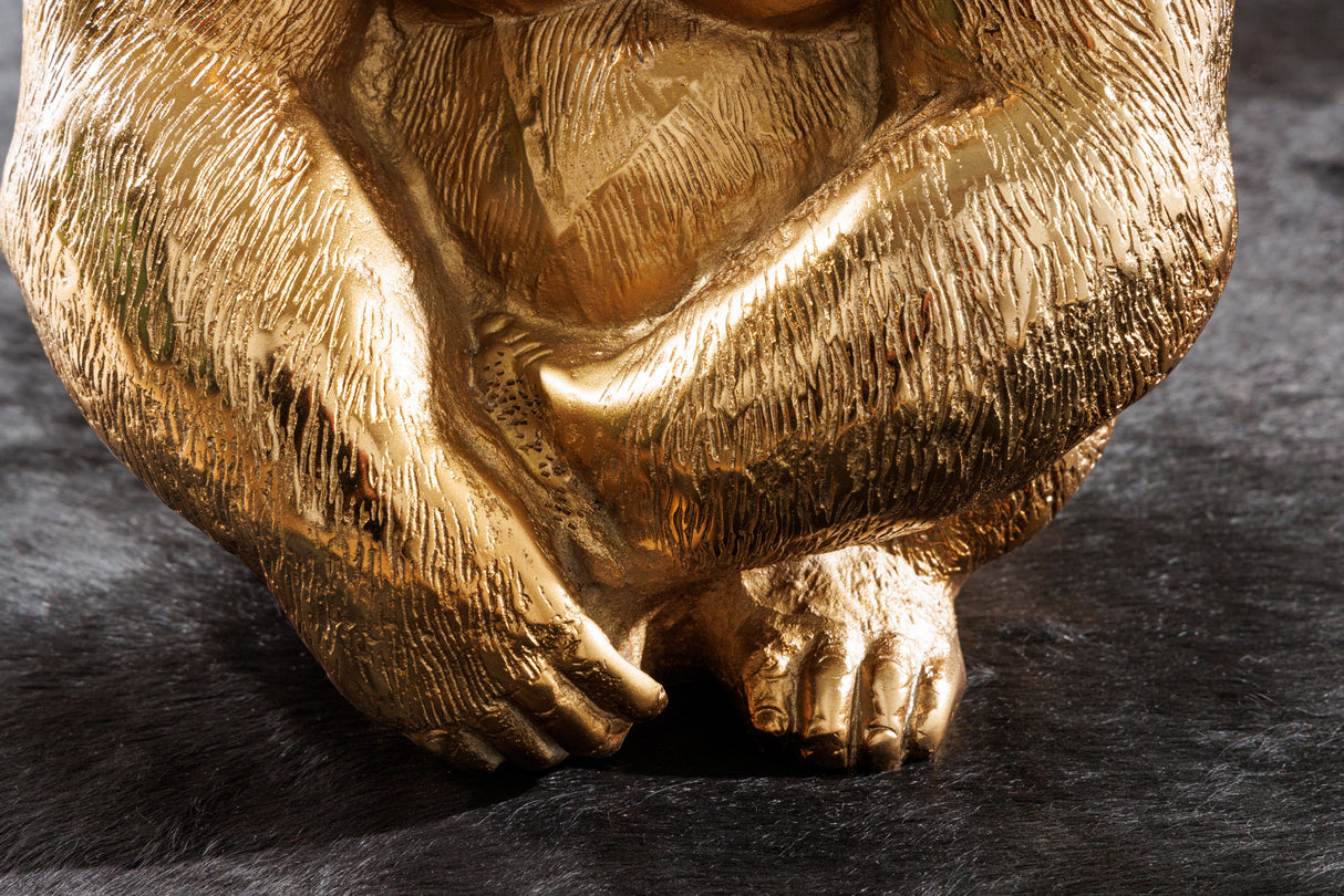 Beistelltisch KONG 50cm gold mit 45cm Glasplatte