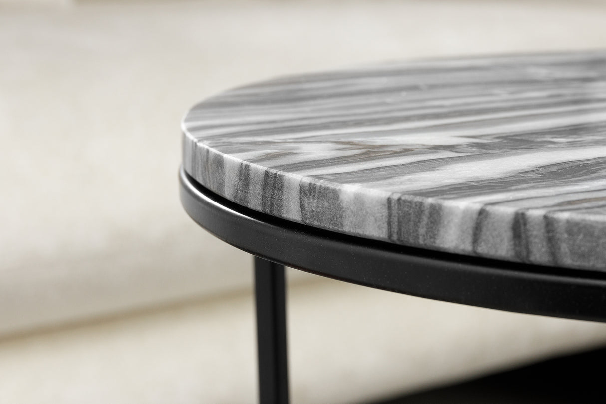Side table ELEMENTS set of 2 marble grey