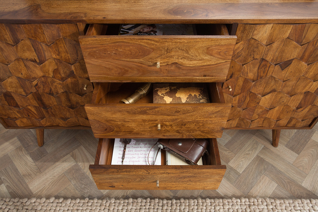 Sideboard MYSTIC LIVING 145cm Sheesham Holz natur