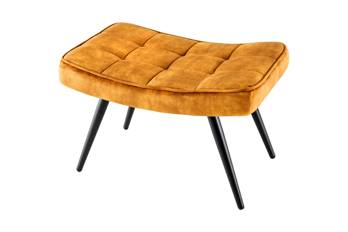 Stool SCANDINAVIA 40cm velvet mustard yellow