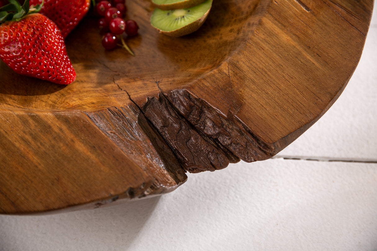 Root wood bowl 50cm teak wood natural