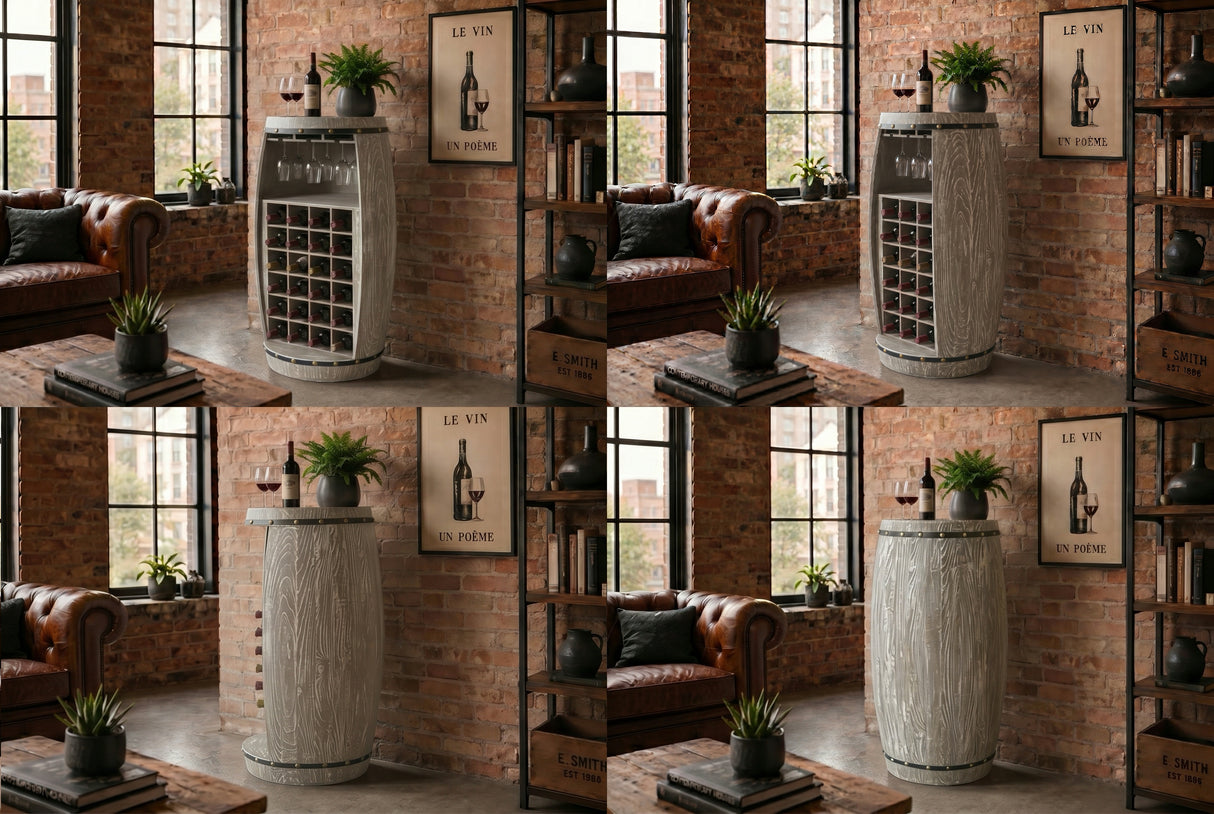 Wine shelf half BODEGA 100cm for 24 botttles massive fir wood natural