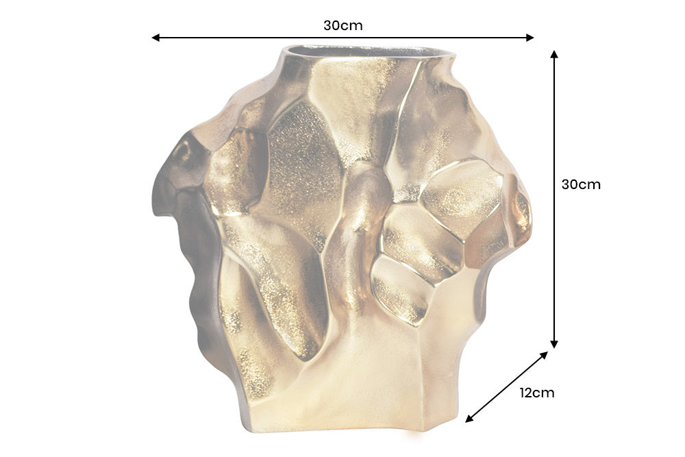 Vase LIQUID 30cm Hammerschlageffekt gold