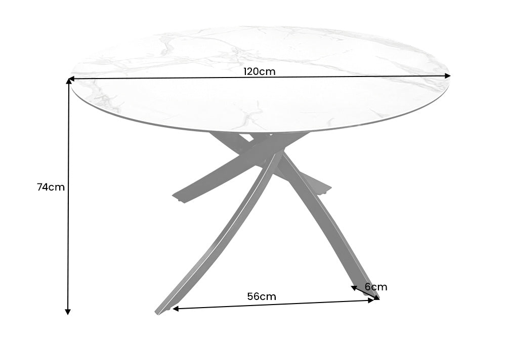 Dining table ALPINE Ø 120cm round ceramic anthracite