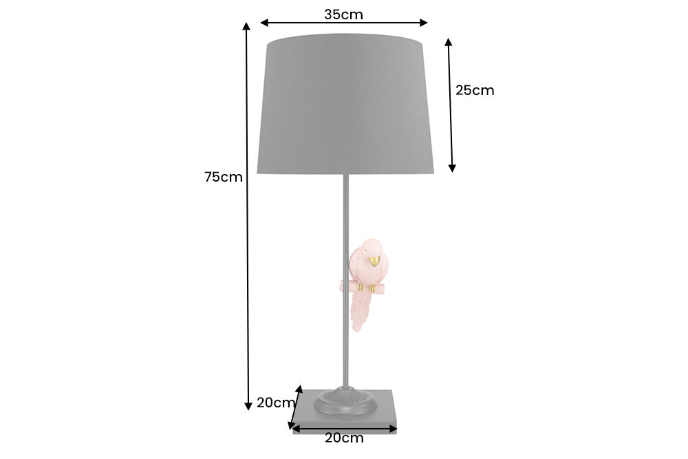 Table lamp WILDLIFE 75cm black gold pink parrot