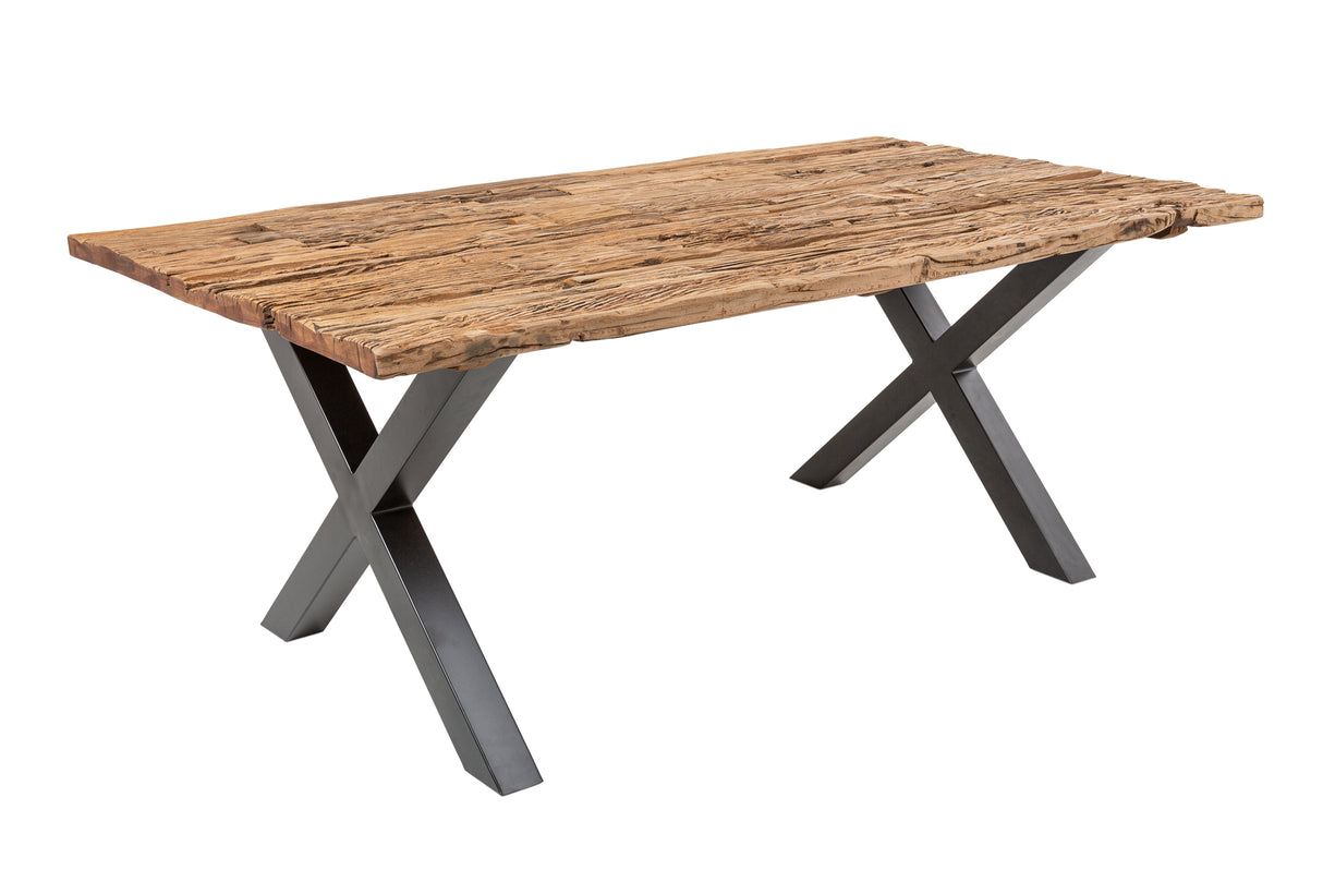 Dining table BARRACUDA 220cm X-legs natural w/o glass plate