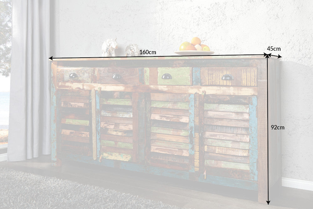 Sideboard JAKARTA 160cm recycled wood multicoloured