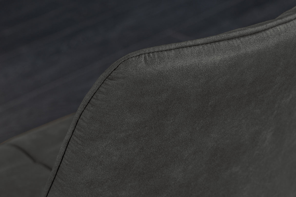 Stuhl ROADSTAR Microfaser dunkelgrau mit schwarzen Metallbeinen