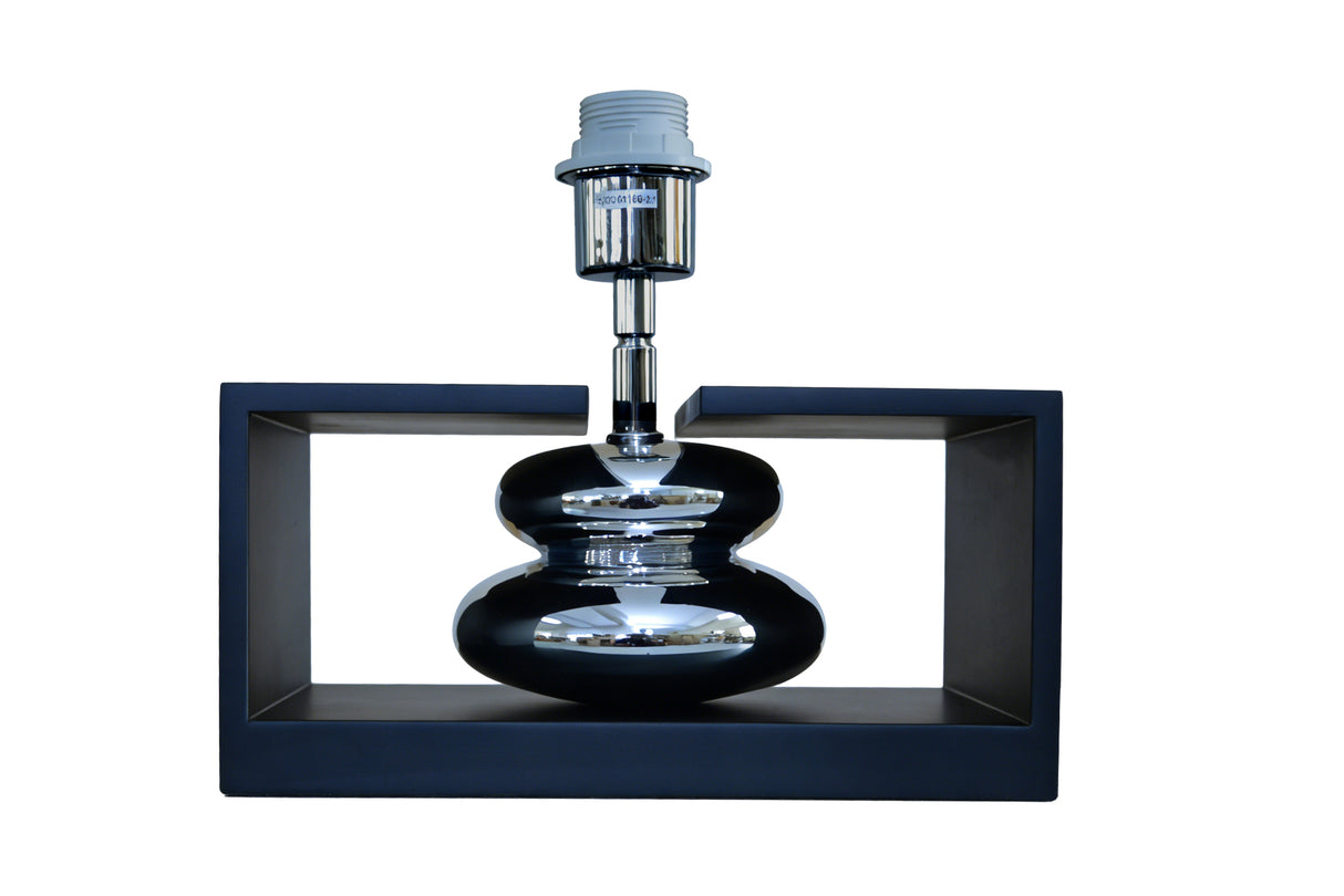Tischleuchte GRACIA 35cm m/ verstellbarem Lampenschirm schwarz-silber