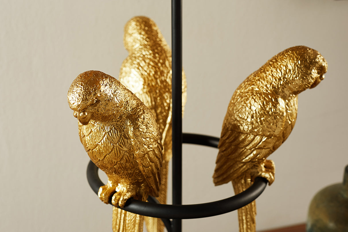 Table lamp WILDLIFE 75cm golden parrots polyresin