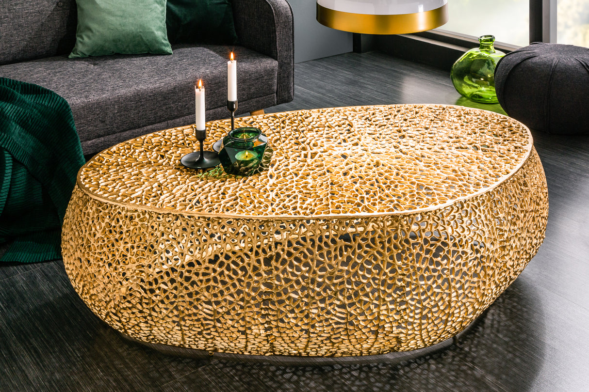 Coffee table ABSTRACT LEAF 120cm gold