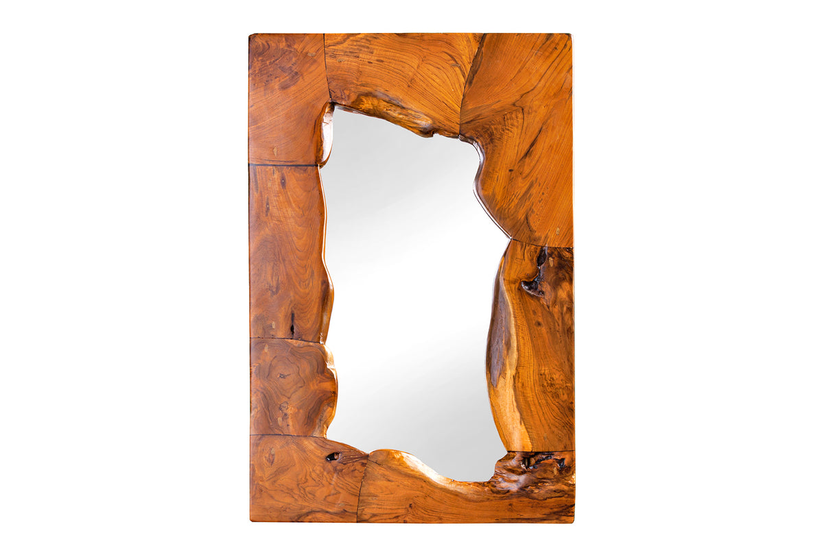 Wandspiegel MOSAIK 90cm Teakholz natur braun handgefertigt