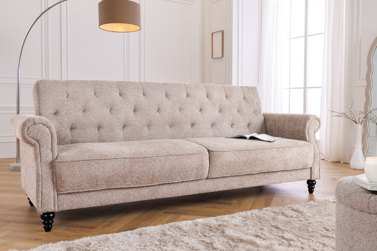 Schlafsofa MAISON BELLE AFFAIRE 220cm Bouclé Greige