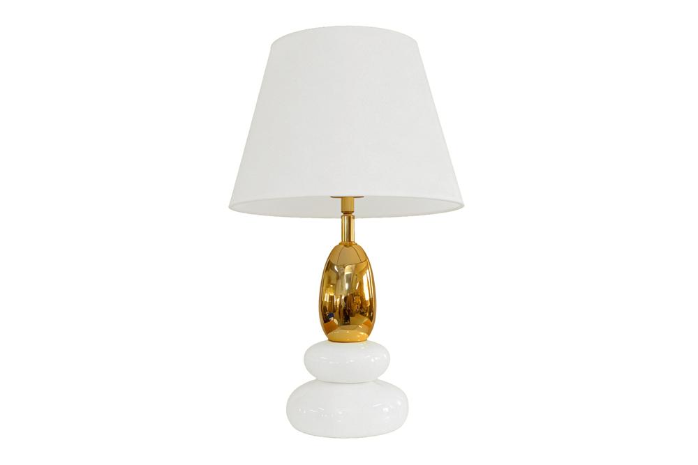 Table lamp STONES OF ZEN 45cm w/ adjustable lampshade white gold