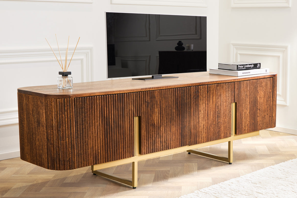 TV-Board GATSBY 160cm Retro-Stil Mango-Gold