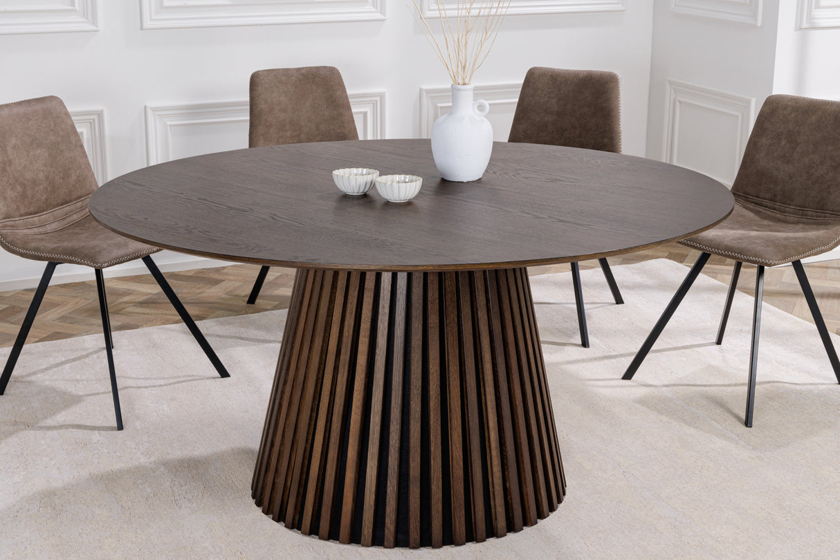 Dining table VALHALLA WOOD Ø 140cm round oak dark
