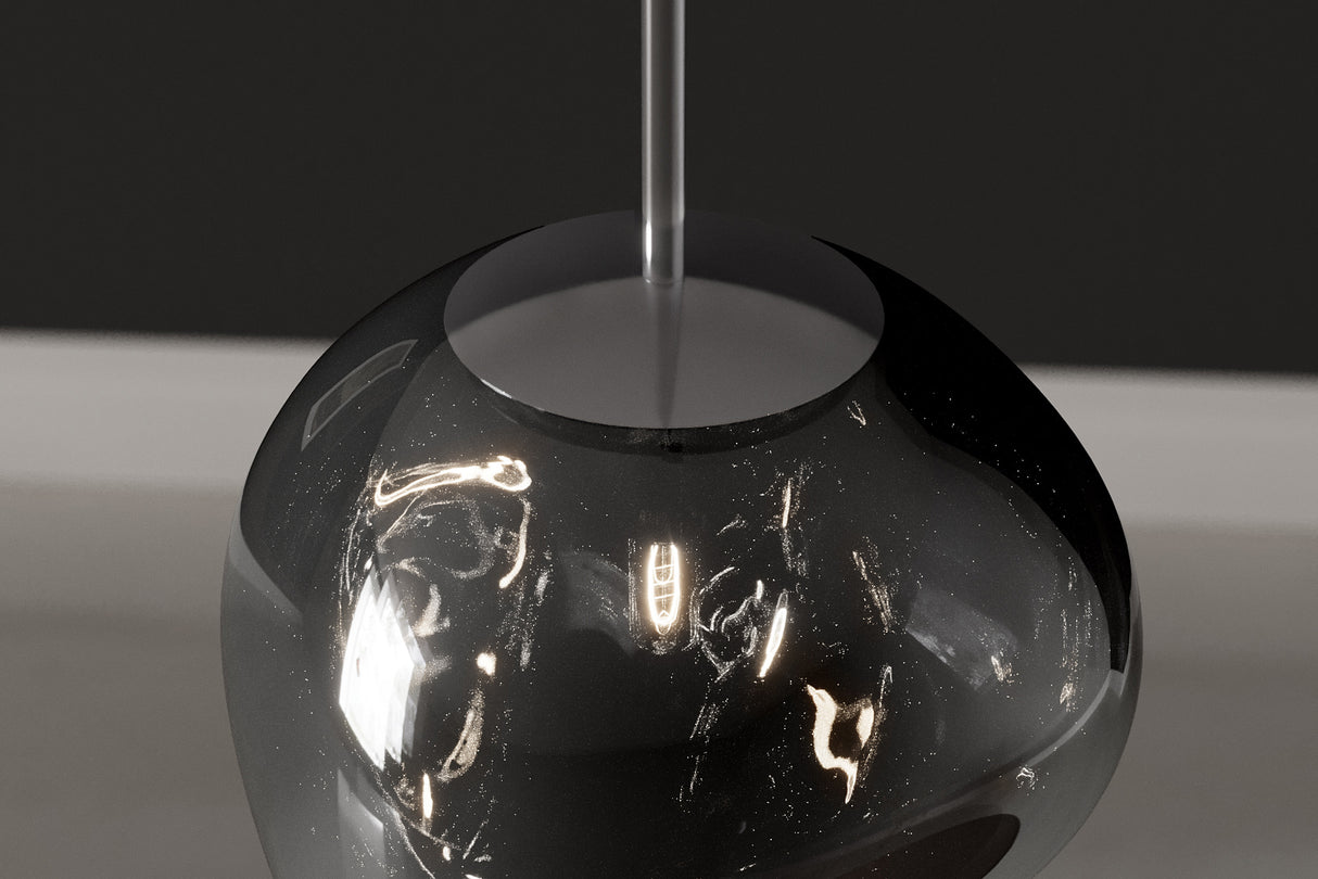 Pendelleuchte LIQUID DIAMOND 20cm Glas Rauchoptik