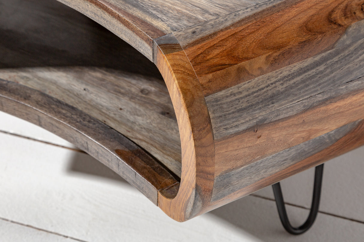 Coffee table ORGANIC LIVING 80cm sheesham wood grey