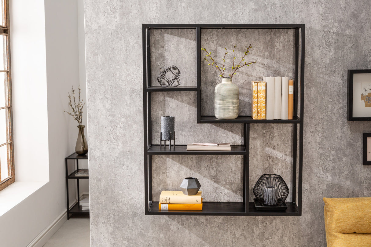 Wall shelf SLIM LINE 90cm ash wood look black