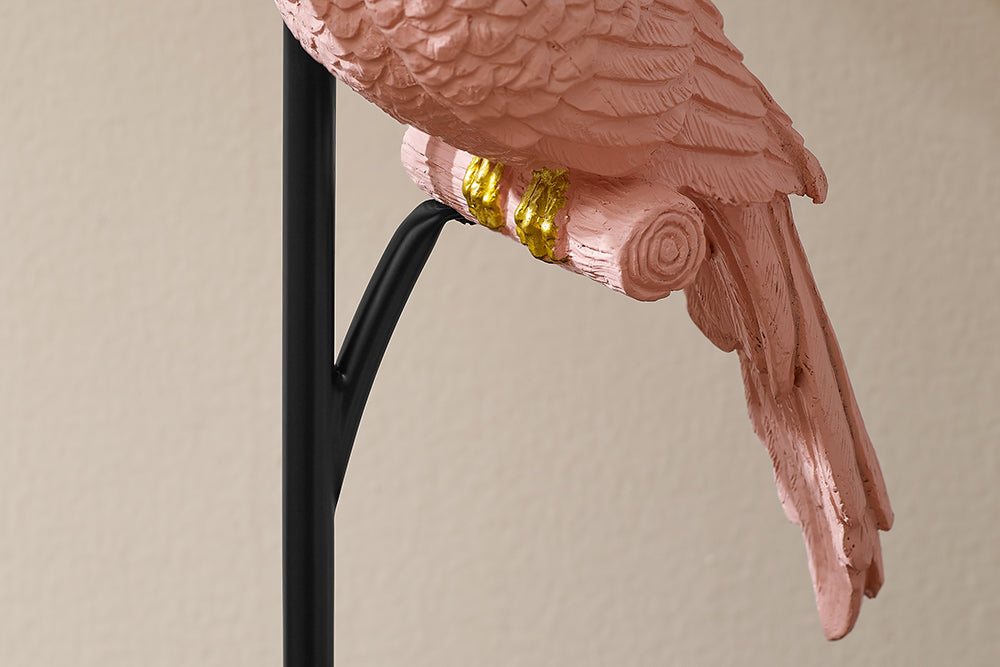 Table lamp WILDLIFE 75cm black gold pink parrot