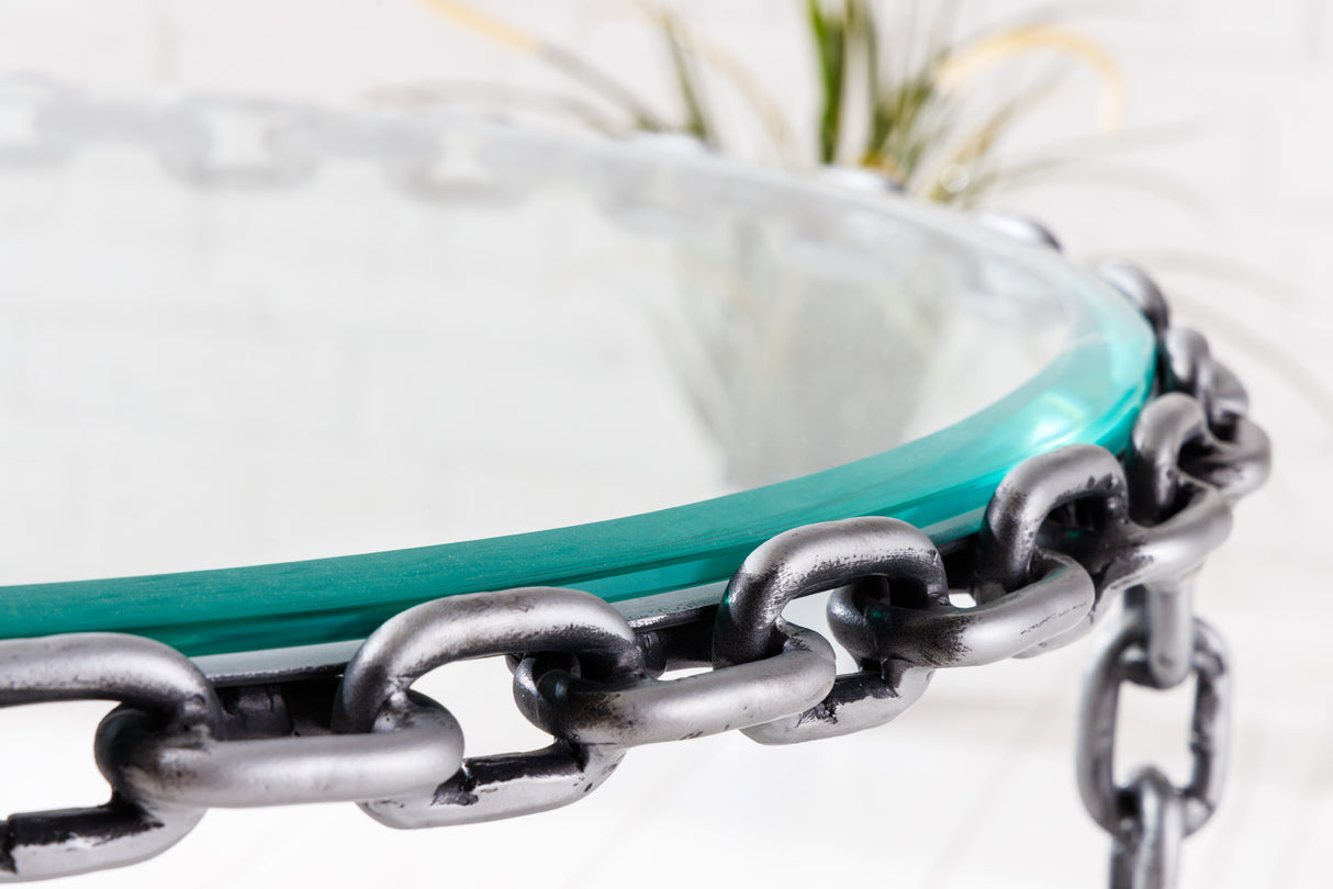 Couchtisch CHAIN 65cm mit Glasplatte