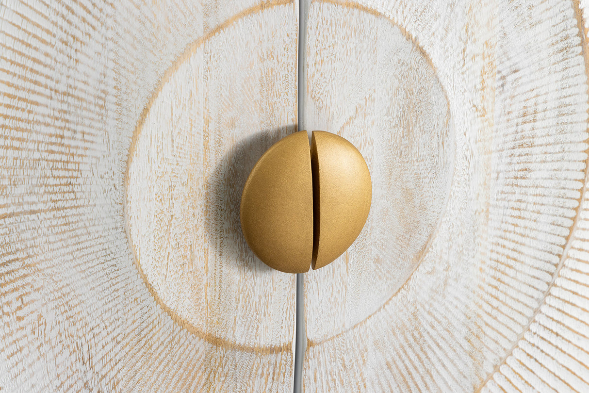 Highboard GOLDEN SUNSET 120cm 3D mango wood white gold handmade