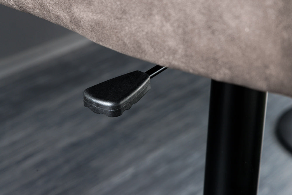 Bar stool BIG GEORGE w/ armrests microfibre leather taupe rotatable height adjustable