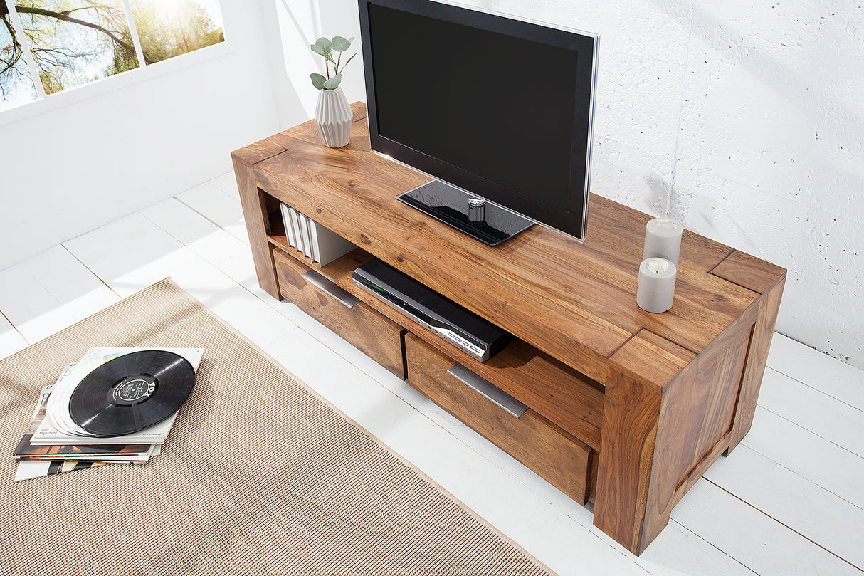 TV-Board MAKASSAR 135cm 2 Schubladen Sheesham