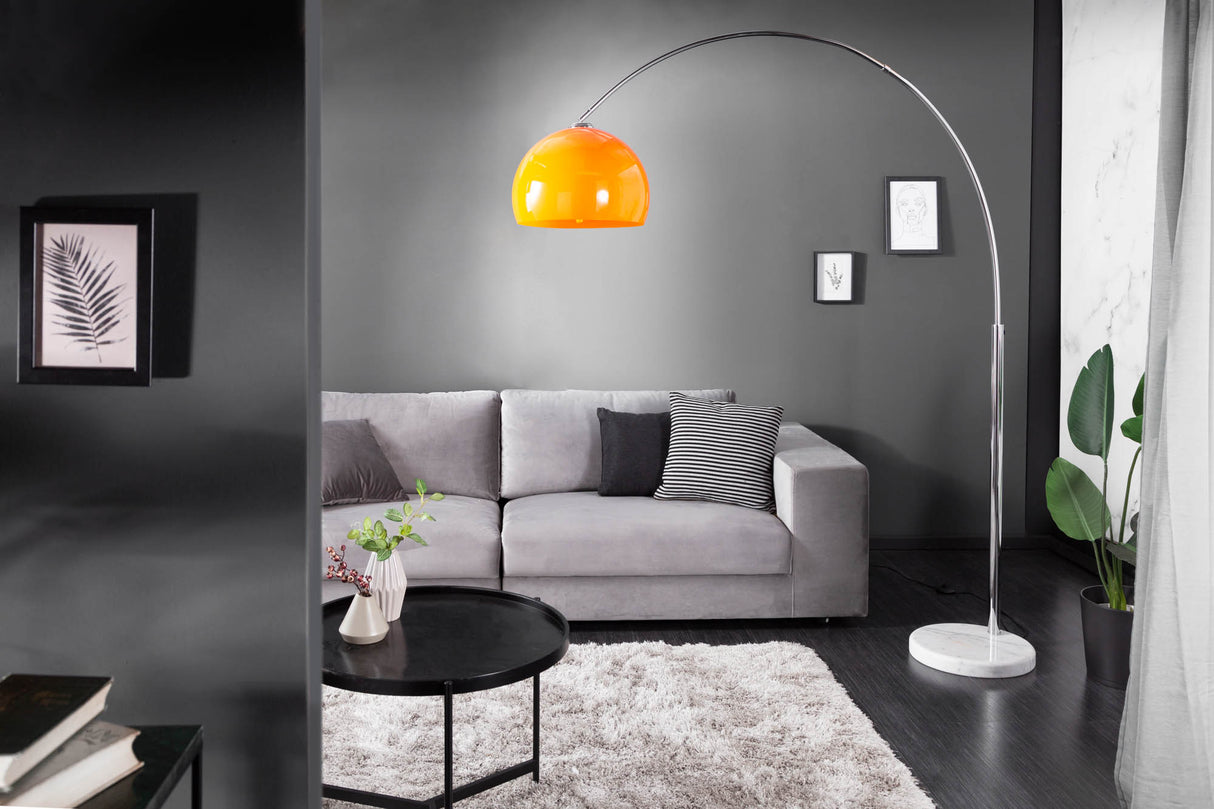 Floor lamp BIG BOW 175-205cm orange w/ marble base