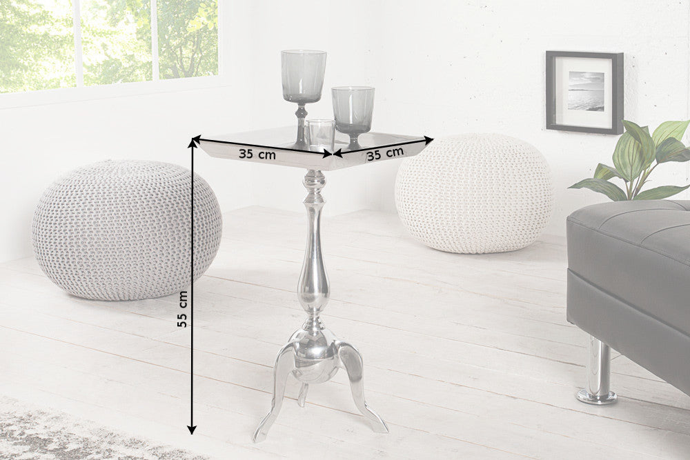 Beistelltisch JARDIN 55cm quadratisch Aluminium silber