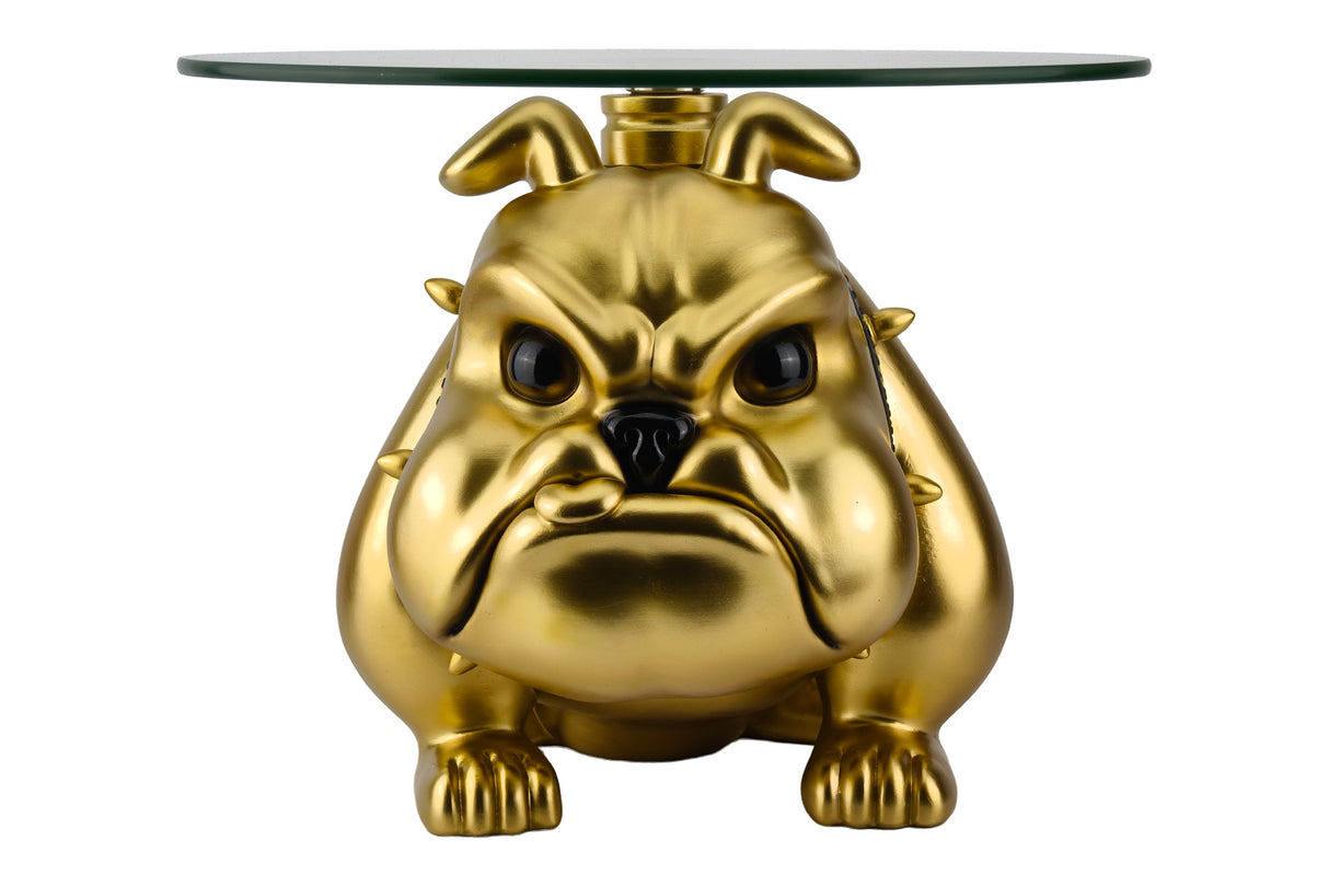 Coffee table BULLDOG 55cm glass gold