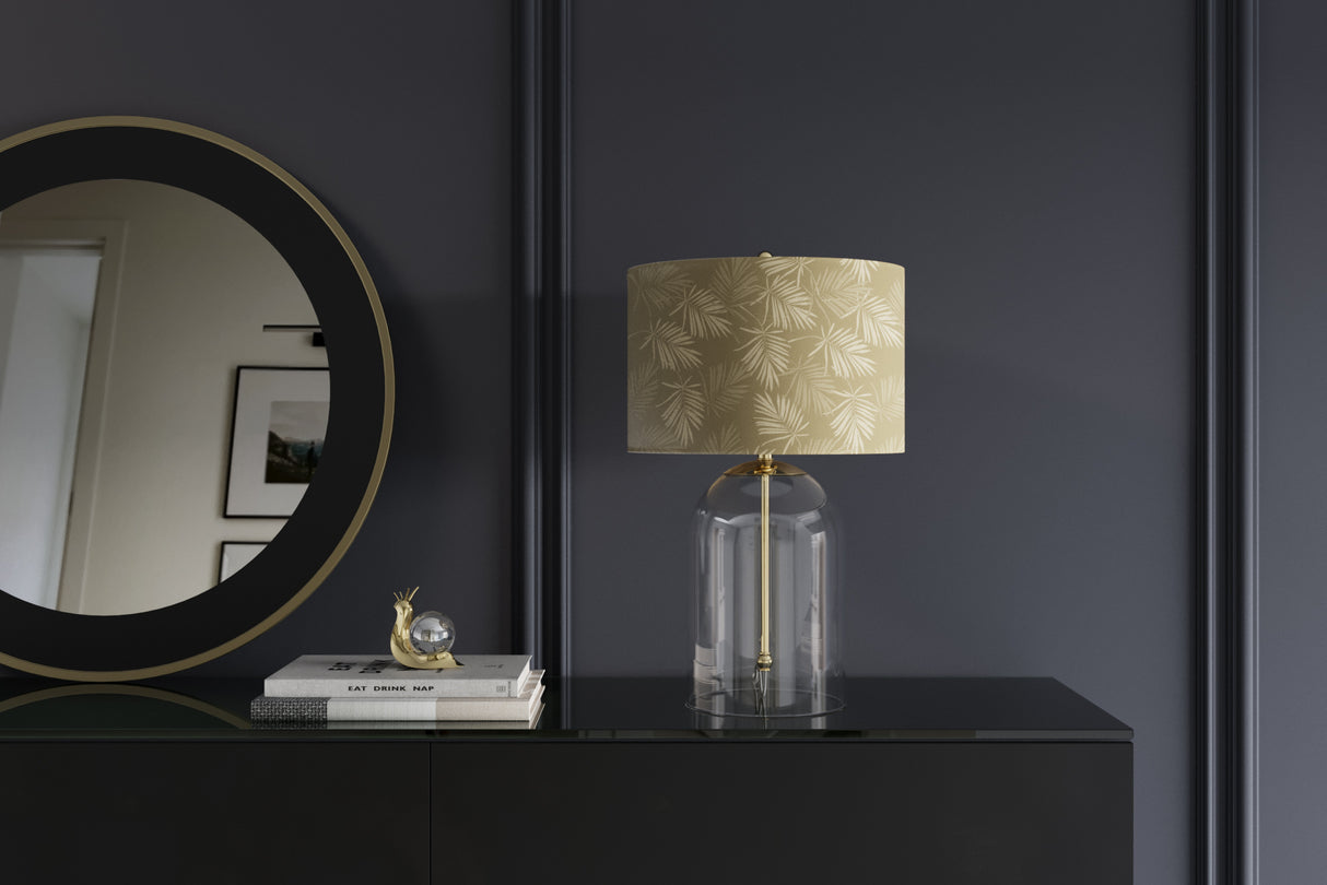 Table lamp CLASSICO 55cm lampshade white golden glass transparent gold