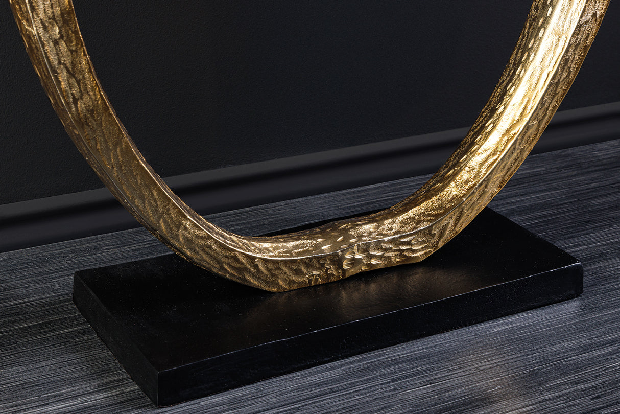 Console OMEGA 80cm marble black w/ golden frame handmade